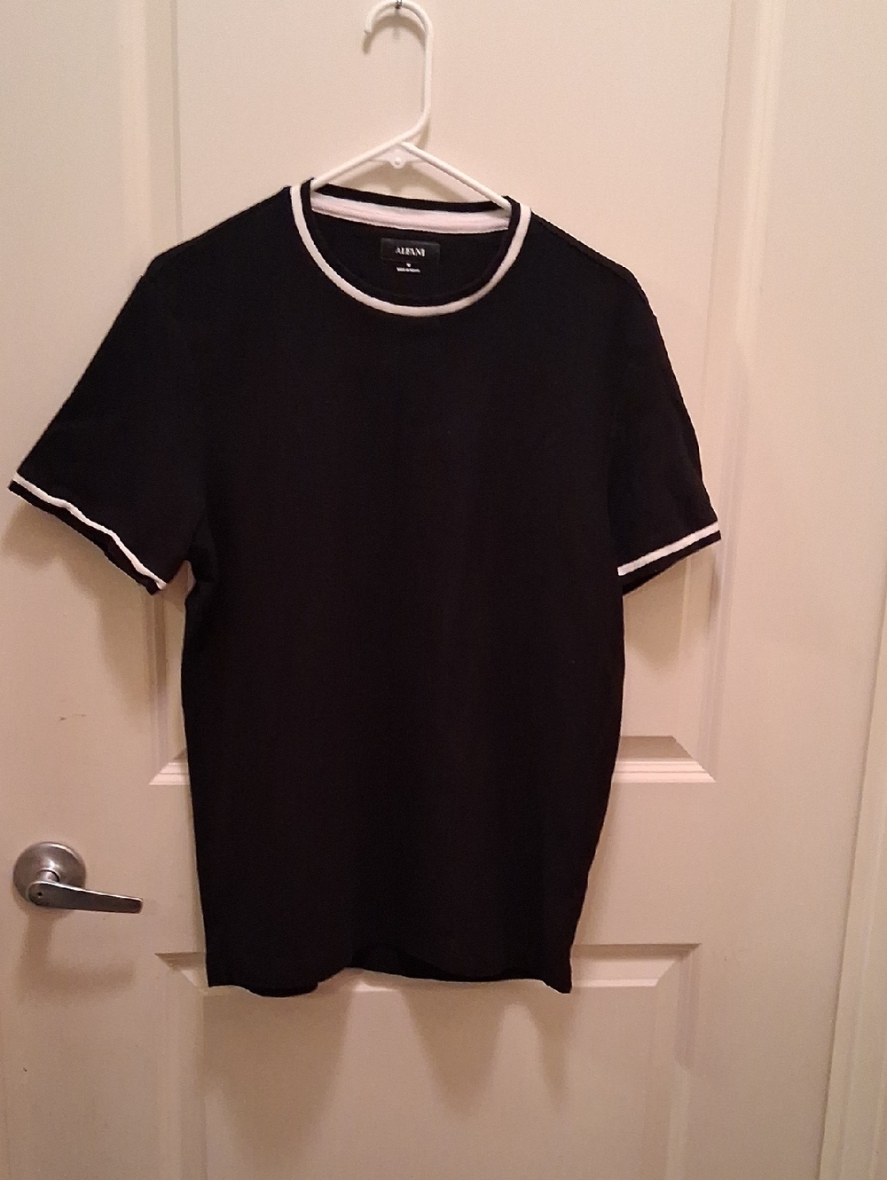 Alfani Black Short-Sleeve Tee with White Trim